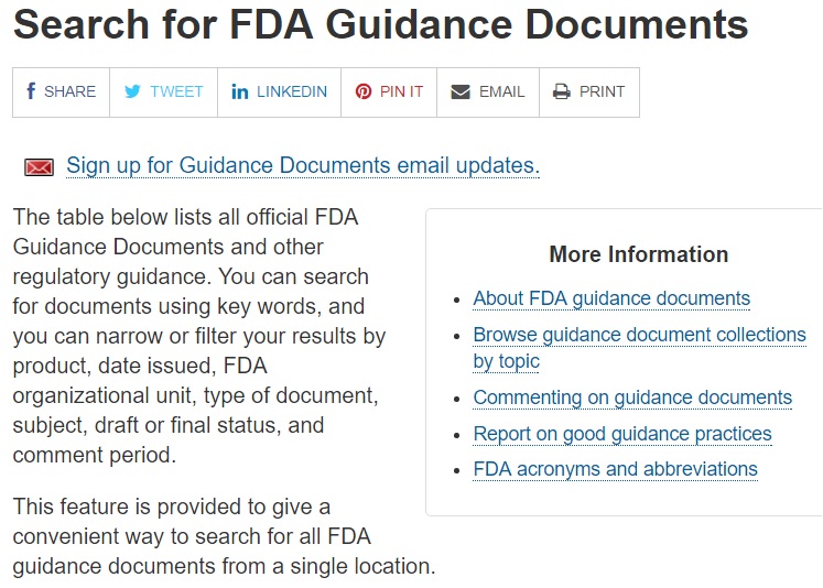 Key Guidance Documents Regulations